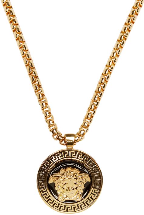 versace chain nere e oro|versace necklace.